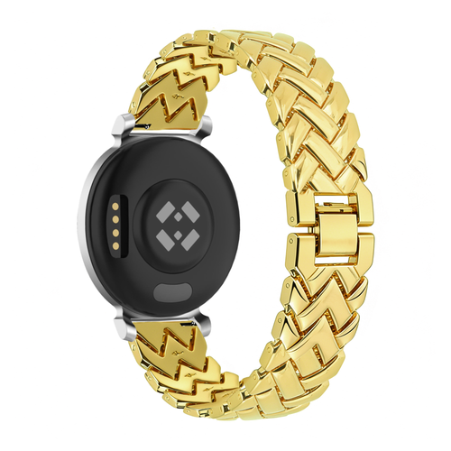Bandz Pebble Round 2 - 14mm metalen band 'V-type' (goud)