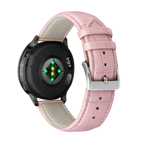 Bandz Garmin Forerunner 55 Leather Strap Crocodile Grain (Pink)