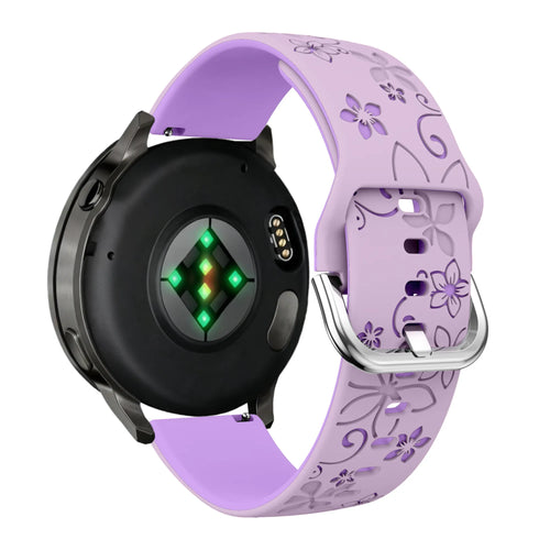 Bandz Bracelet silicone 'Fleurs' Garmin Forerunner 265s (lilas/violet)