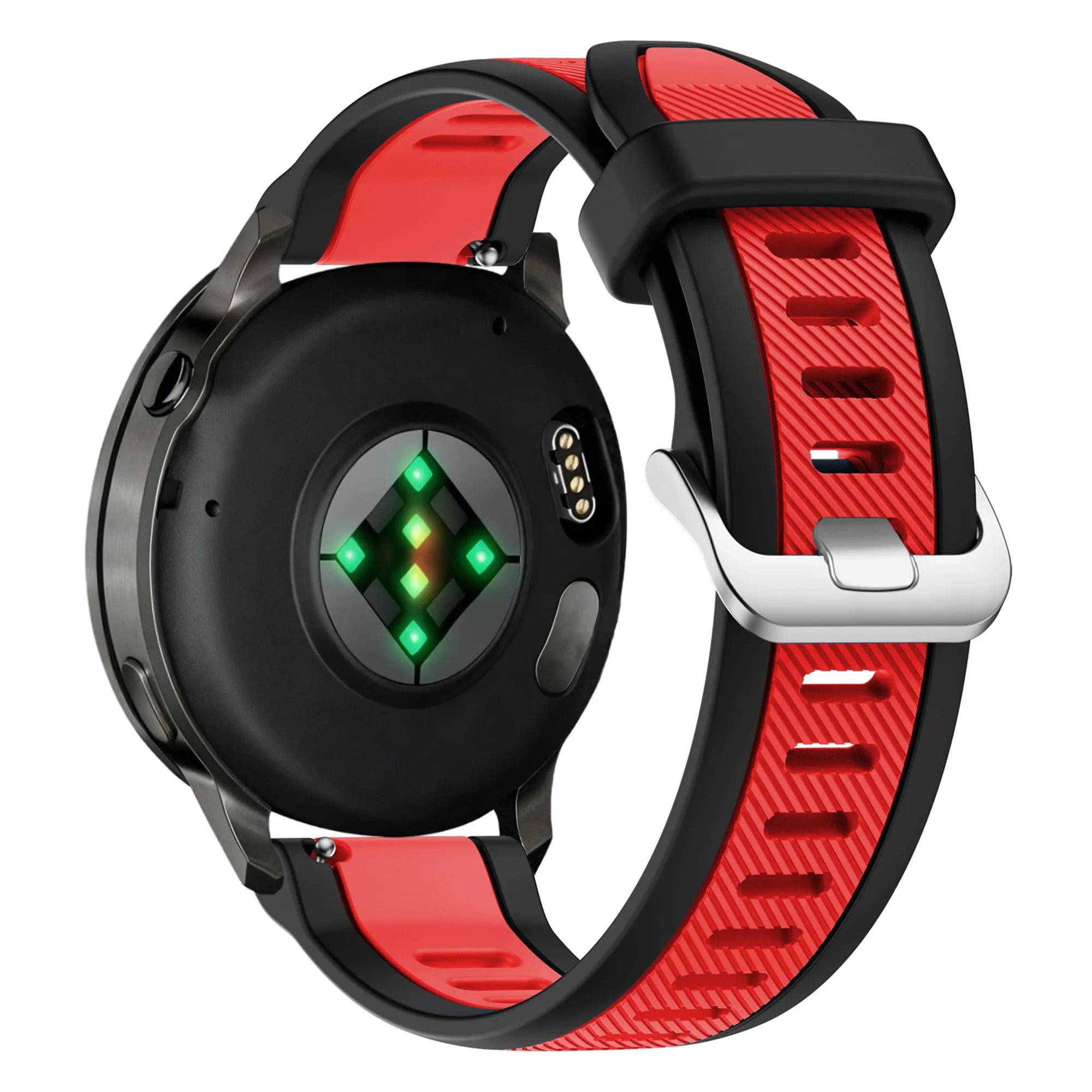 Bandz Garmin Forerunner 70 Dual Sportarmband mit Schnalle (Schwarz/Rot)