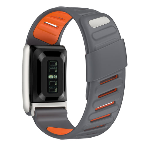 Correa deportiva compatible con Whoop 5.0 (gris oscuro/naranja)