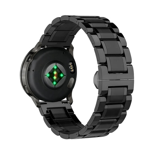Bandz Garmin Forerunner 70 Stahl Gliederarmband 'Deluxe' (Schwarz)