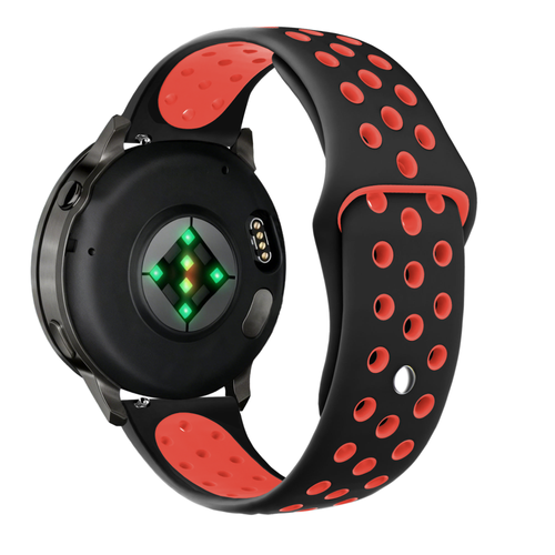 Bandz Garmin Venu 2 sport band 'Deluxe' (zwart/rood)