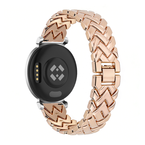 Bandz Pebble Round 2 - 14mm Metal Strap 'V-Type' (Rose Gold)
