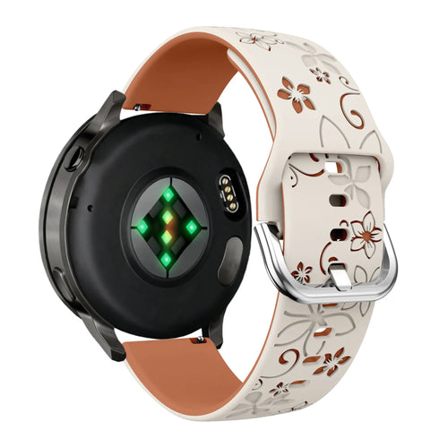 Bandz Correa silicona 'Flores' Garmin Forerunner 265s (blanco estrella/marrón)
