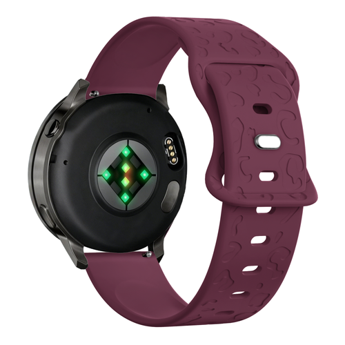 Bandz Bracelet silicone 'Léopard' Garmin Vivoactive 4s (rouge vin)