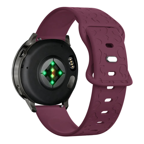 Bandz Garmin Forerunner 265s Silikonarmband 'Leopard' (Weinrot)