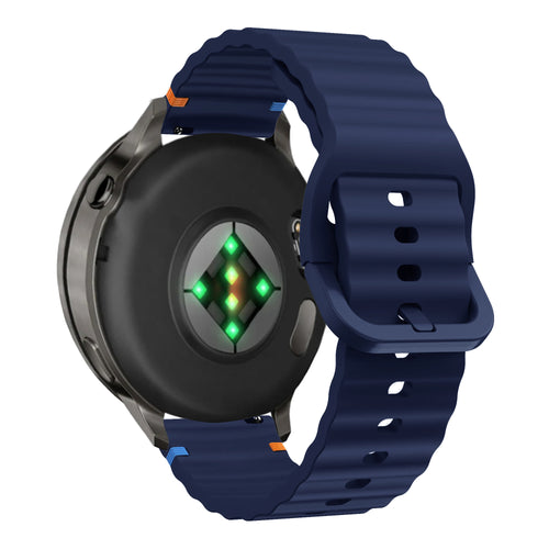 Bandz Garmin Venu 2s Silikonarmband 'Wave' (Dunkelblau)