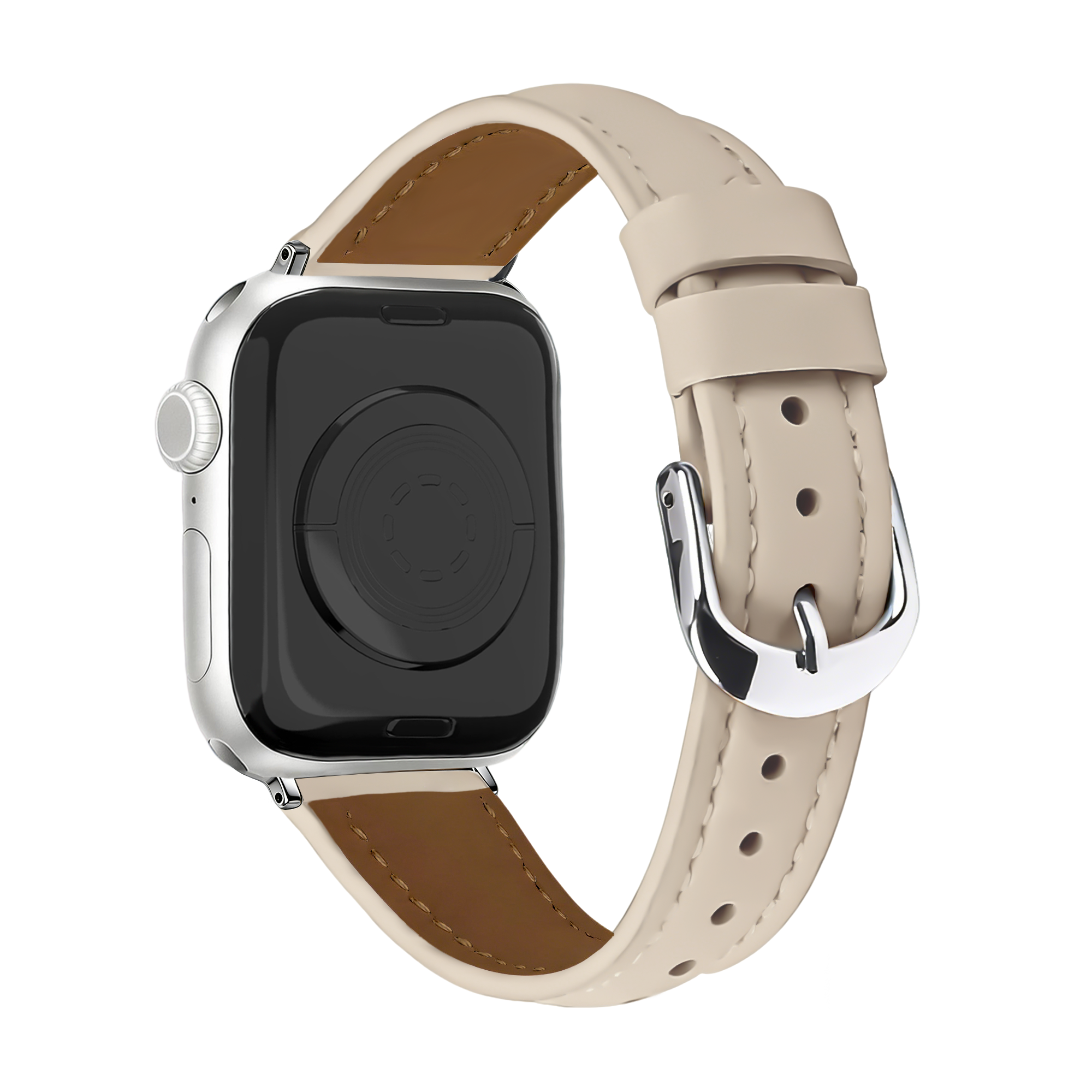 Apple Watch Slimfit Leather Strap (Milk Tea)