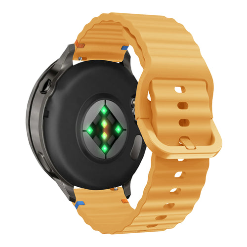 Bandz Bracelet silicone ondulé Garmin Venu 4 - 45mm (jaune foncé)
