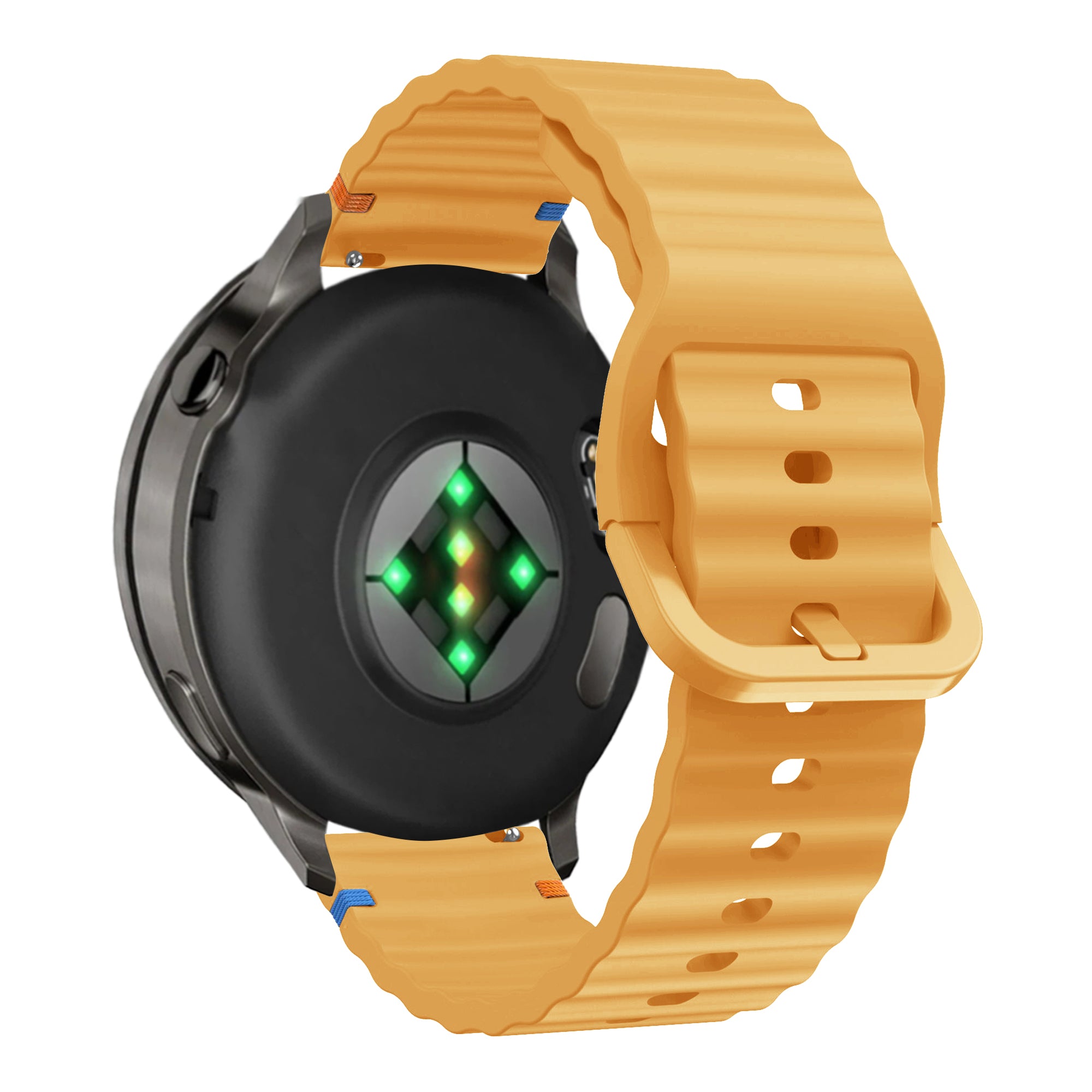 Bandz Bracelet silicone ondulé Garmin Venu 4 - 45mm (jaune foncé)