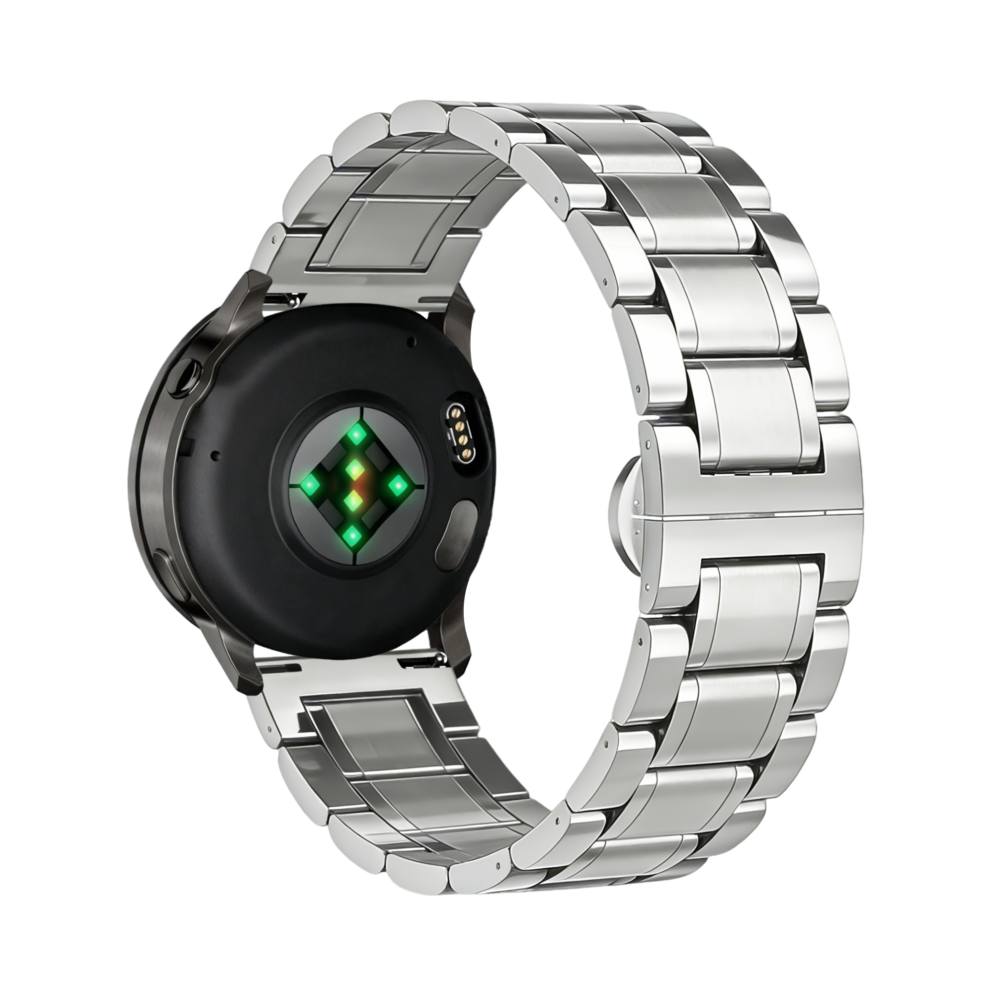 Bandz Garmin Forerunner 255s Steel Link Strap 'Deluxe' (Silver)