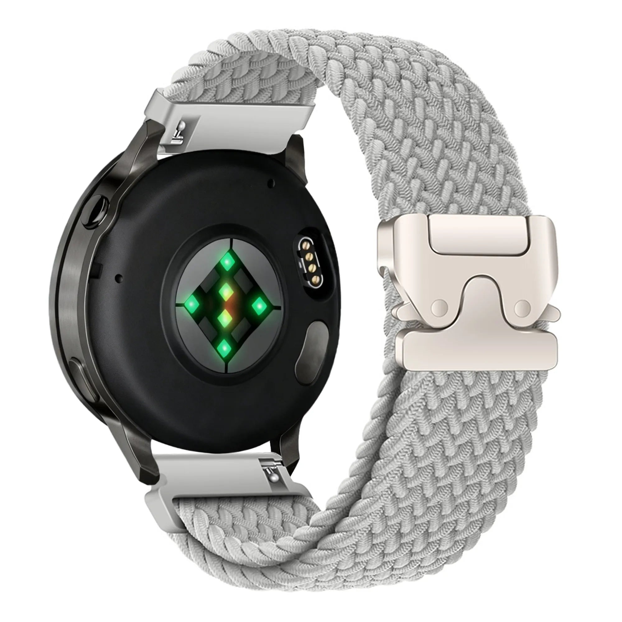 Bandz Garmin Venu 4 - 45mm gevlochten band 'Parachute' (lichtgrijs)