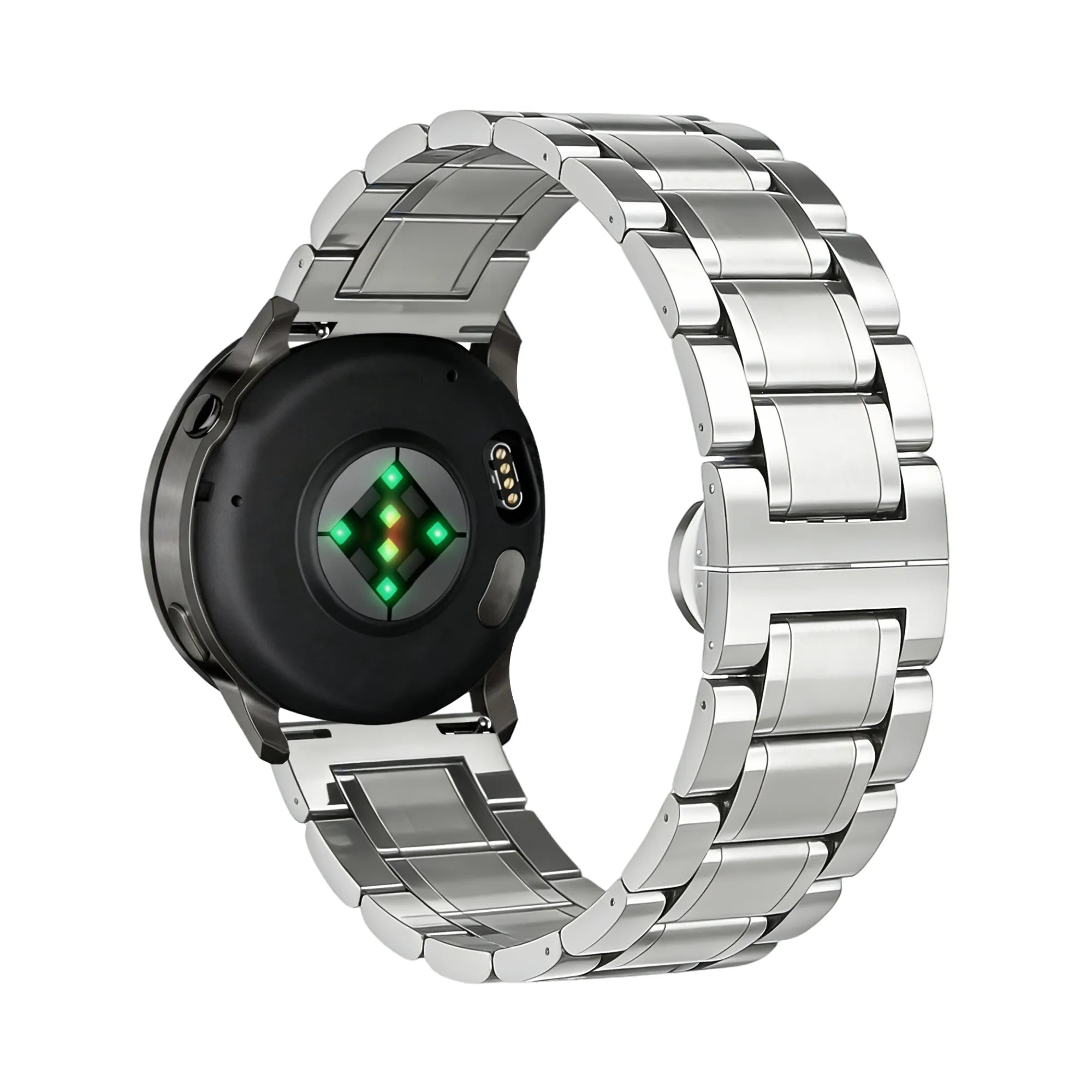 Bandz Garmin Forerunner 70 Stahl Gliederarmband 'Deluxe' (Silber)