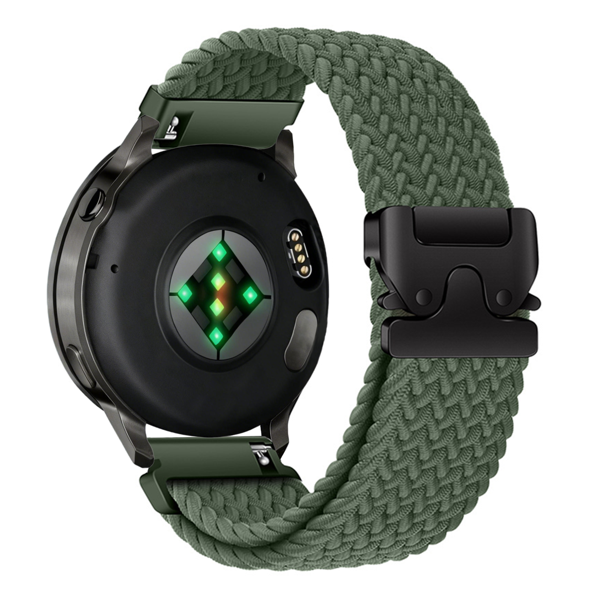 Bandz Garmin Forerunner 265 Geflochtenes Armband 'Parachute' (Grün)