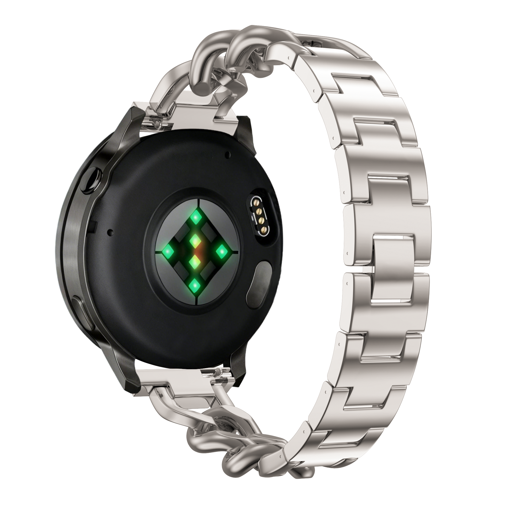Bandz Garmin Forerunner 255s Metal Strap 'Chains' (Starlight)