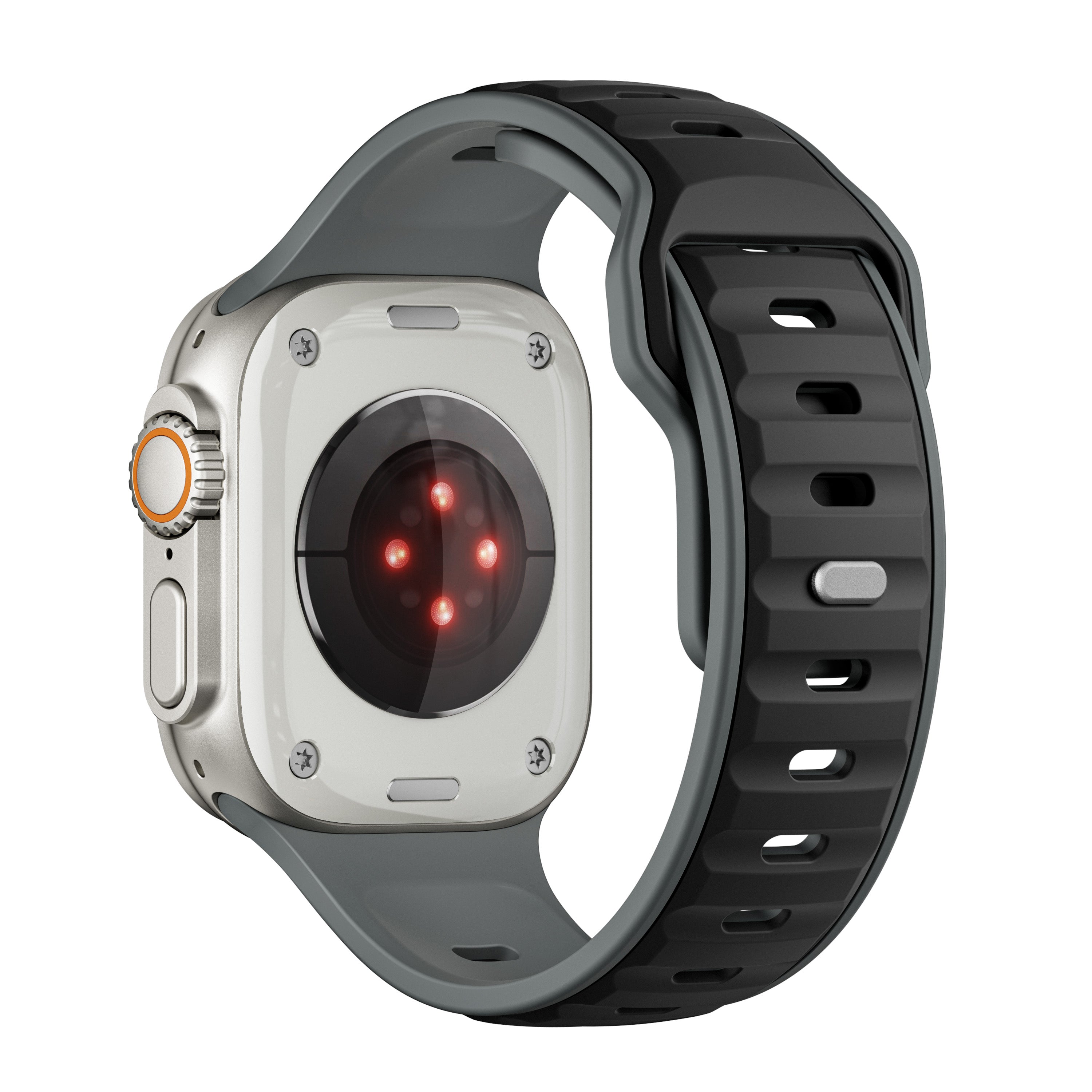 Correa de silicona premium outdoor Apple Watch (negra/gris)