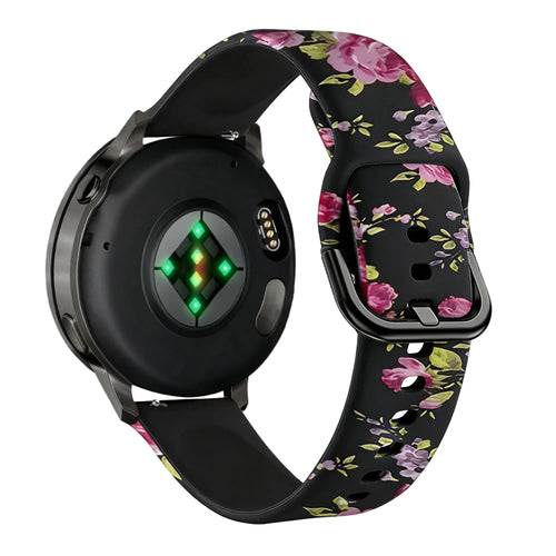 Bandz Bracelet silicone Garmin Forerunner 265s 'Fleurs roses'