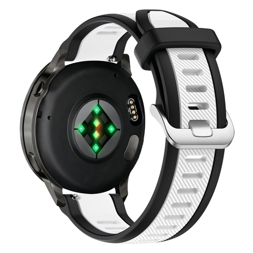 Bandz Garmin Forerunner 245 Dual Sportarmband mit Schnalle (Schwarz/Weiß)