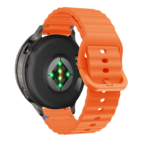 Bandz Bracelet silicone ondulé Garmin Approach S42 (orange)
