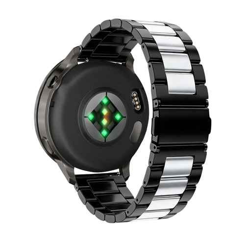 Bandz Bracelet acier 'Classic' Garmin Vivoactive 4 (noir argent)