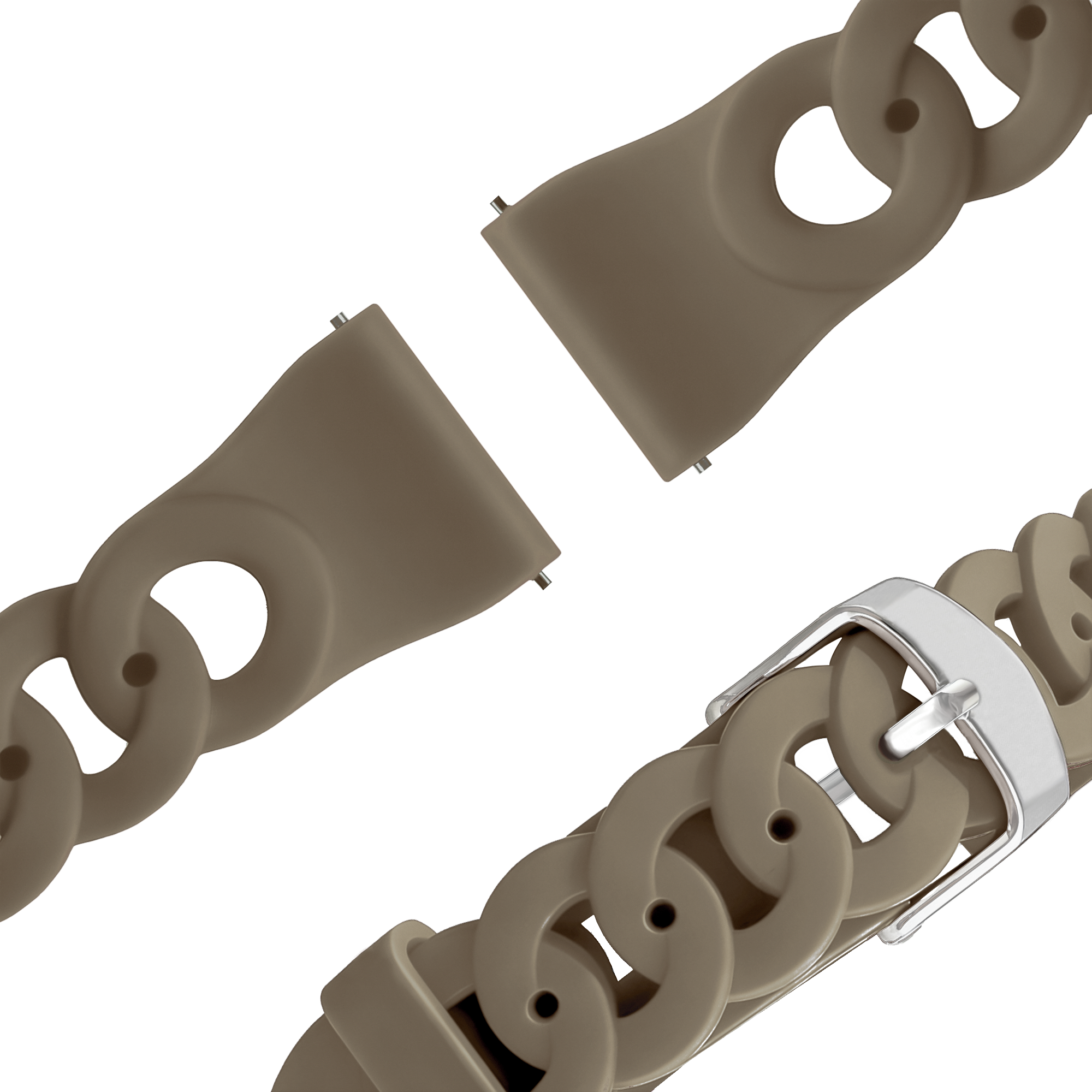 Bandz Amazfit Active 2 Silikonarmband 'Chains' (Beige-Braun)