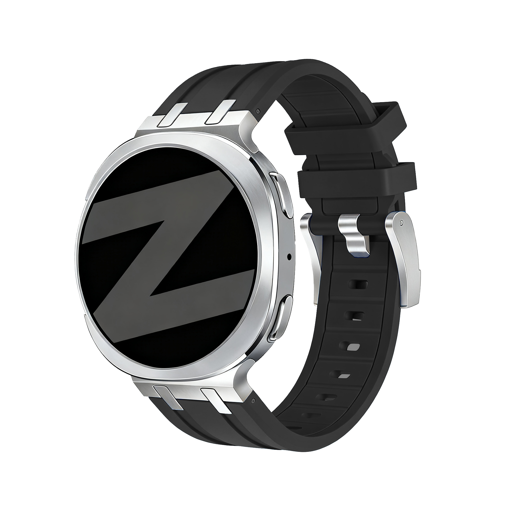 Bandz Samsung Galaxy Watch 8 - 40mm Silikonarmband 'Luxe Liquid' (Schwarz)