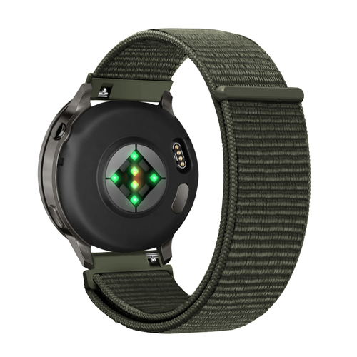 Bandz Garmin 18mm nylon loop band (donkergroen)