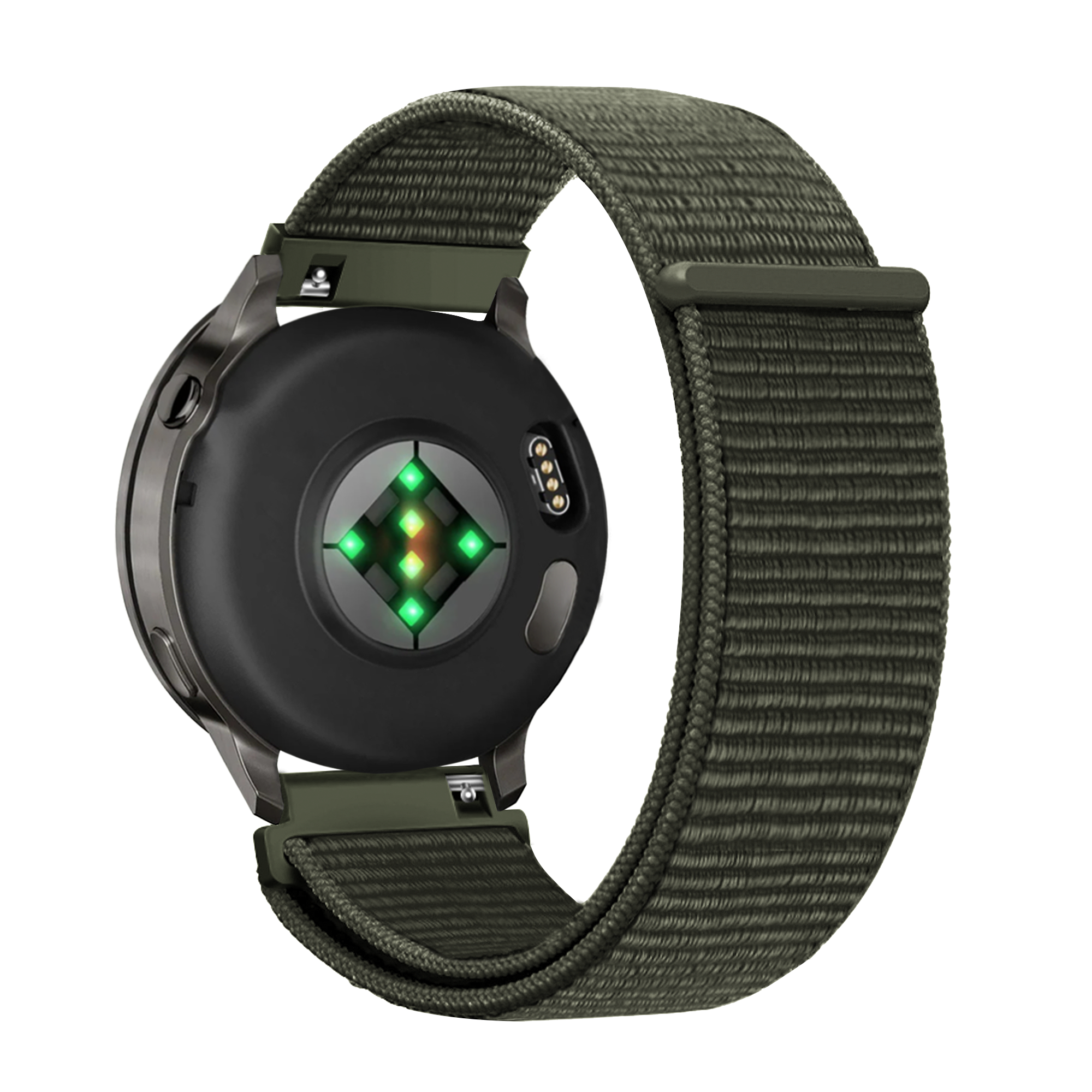 Bandz Garmin 18mm nylon loop band (donkergroen)