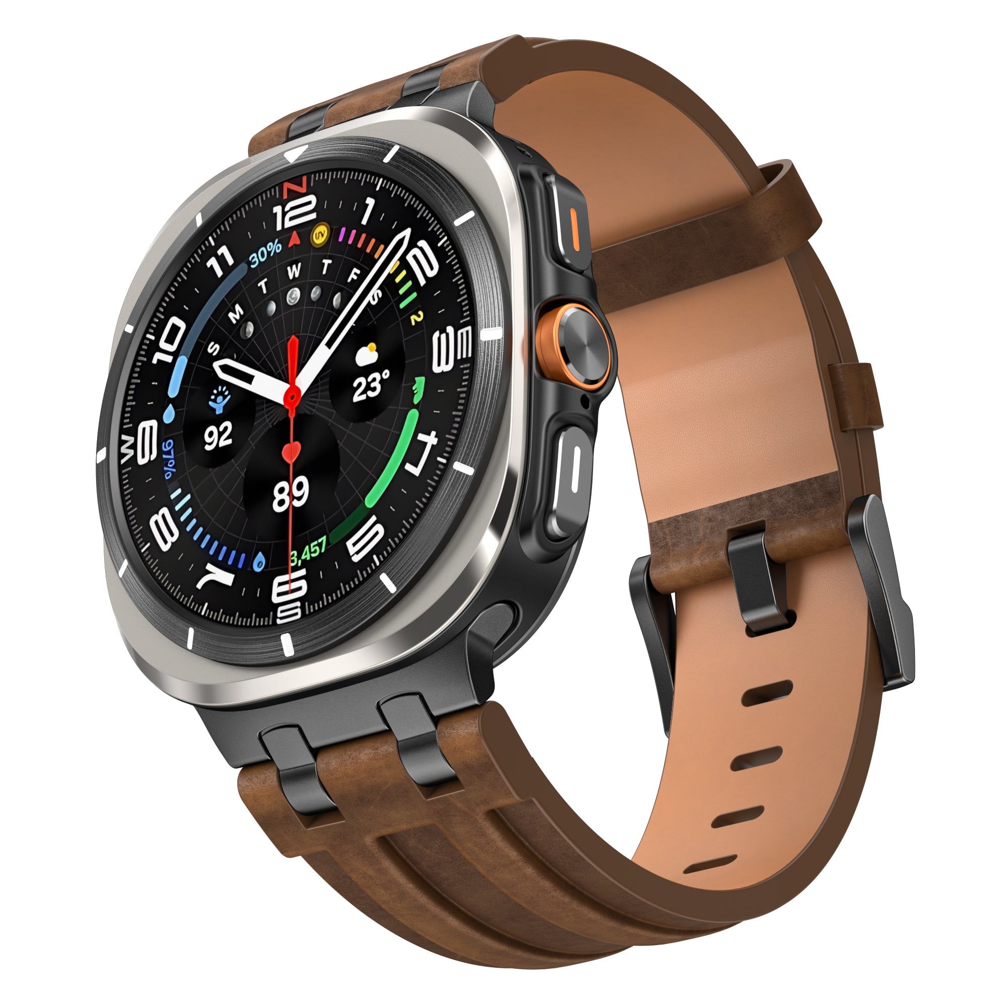 Correa cuero sólida Samsung Galaxy Watch Ultra (marrón oscuro)