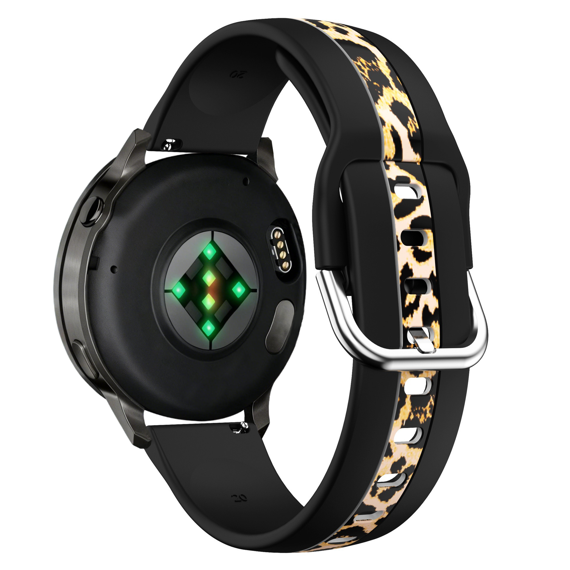Bandz Oozoo Smartwatch 20mm Dual Leopard Strap (Black)