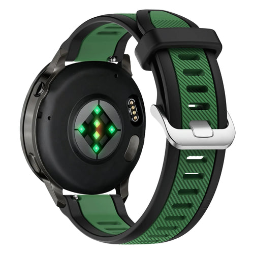 Bandz Garmin Forerunner 70 Dual Sportarmband mit Schnalle (Schwarz/Grün)