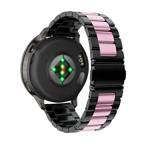 Bandz Garmin Vivomove 3s Steel Strap 'Classic' (Black/Pink)