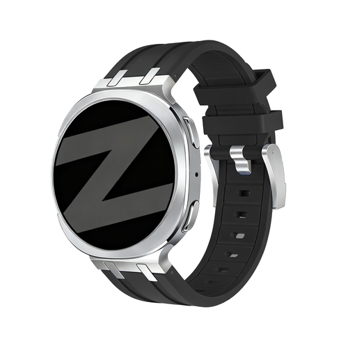 Bandz Samsung Galaxy Watch 8 Classic Silikonarmband 'Luxe Liquid' (Schwarz)