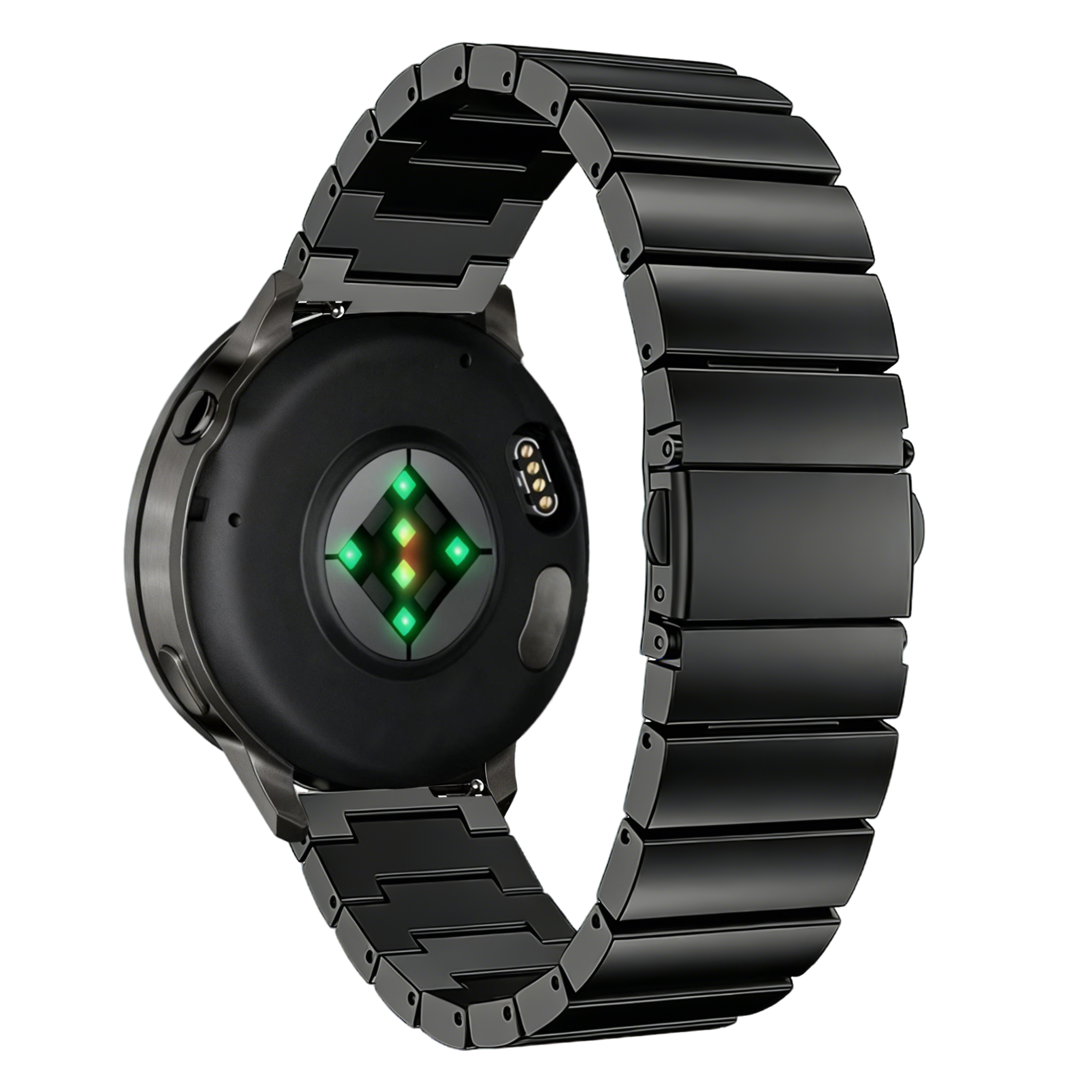 Bandz Garmin Forerunner 570 - 47mm Steel Strap 'One Bead' (Black)