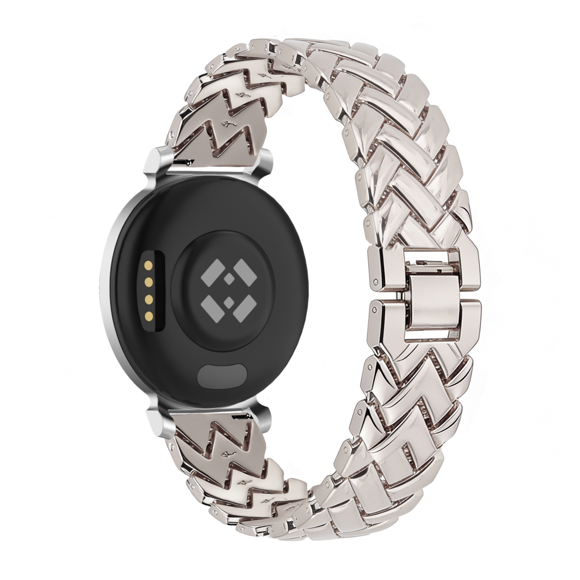 Bandz Pebble Round 2 - 14mm metalen band 'V-type' (sterrenlicht)