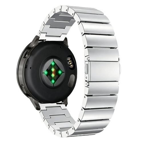 Bandz Garmin Forerunner 245 stalen band 'One Bead' (zilver)