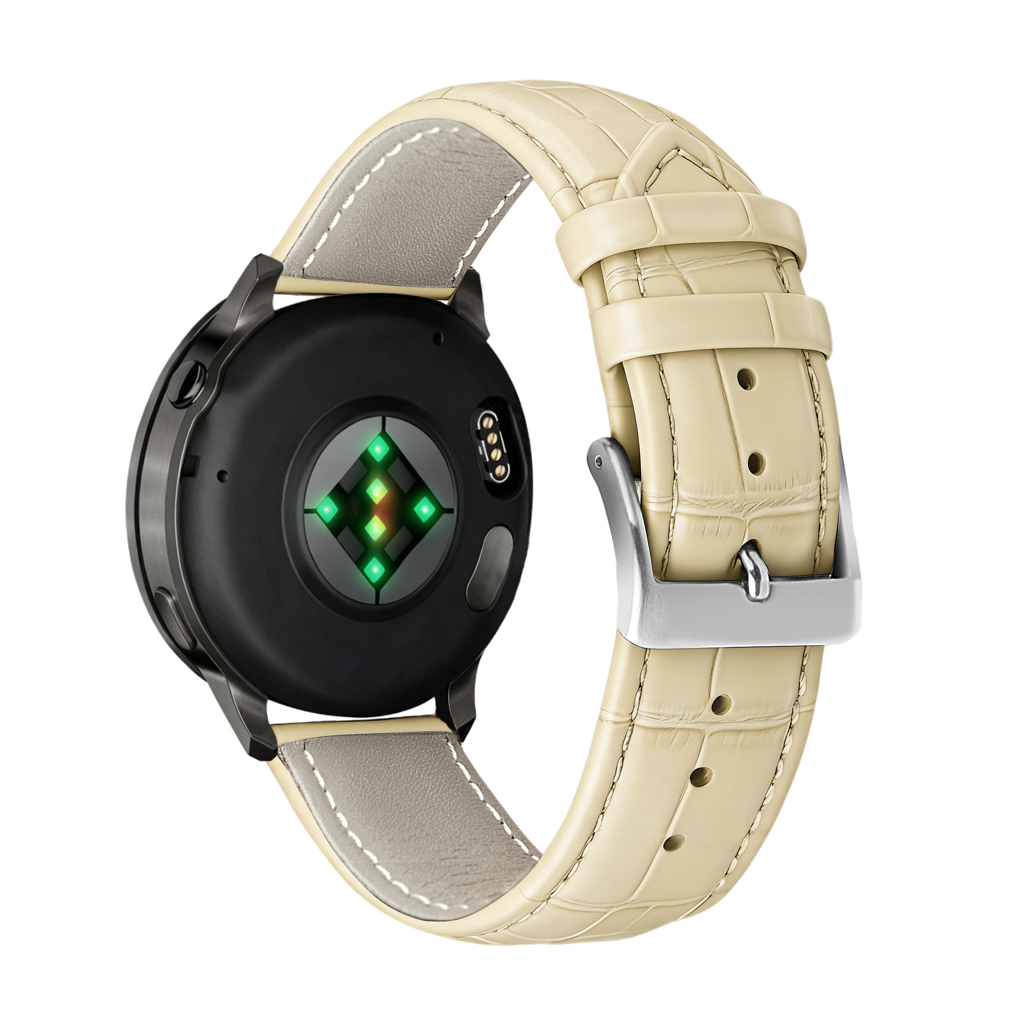 Bandz Garmin Bounce 2 Leather Strap Crocodile Grain (Beige)