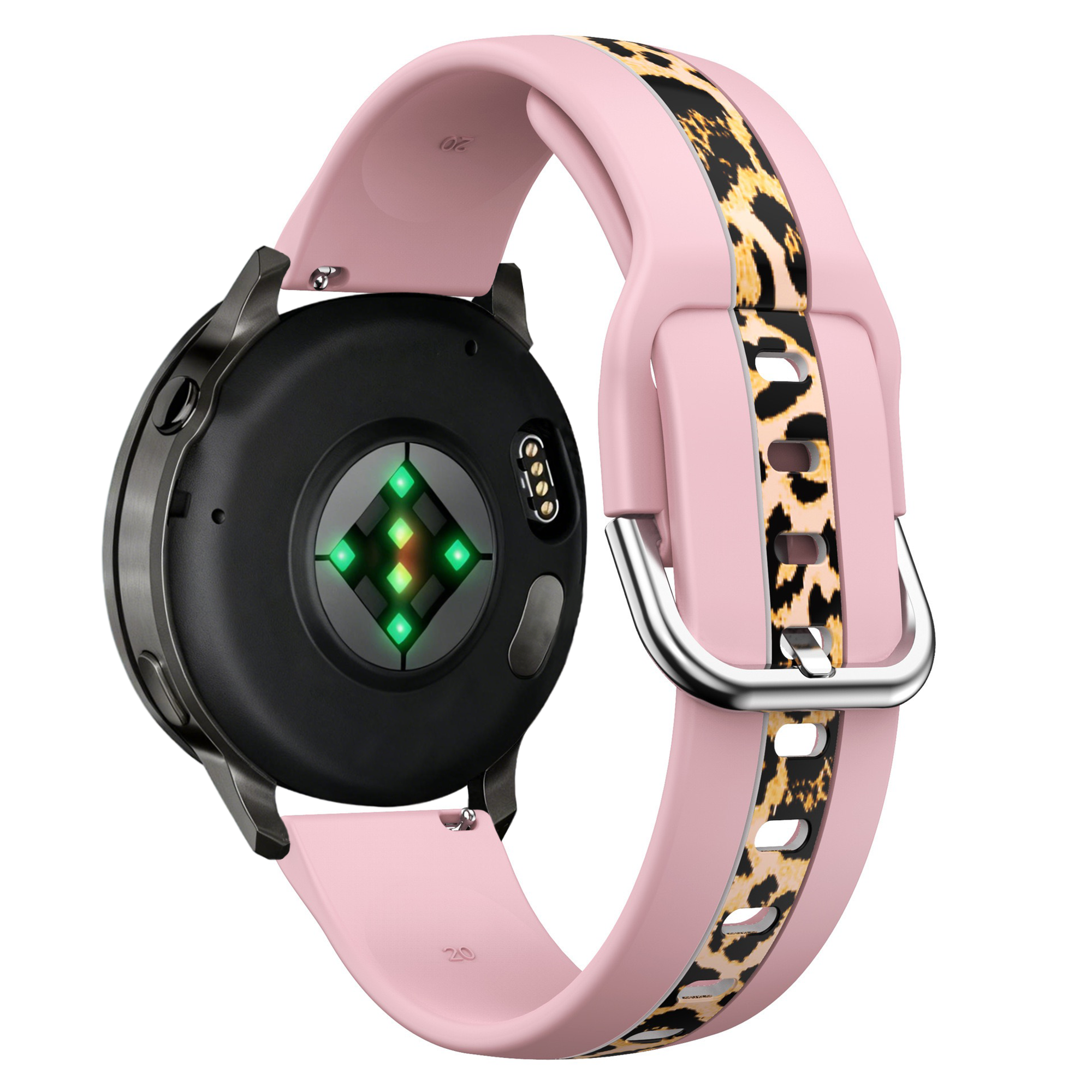 Bandz Oozoo Smartwatch 20mm Dual Leopard Strap (Light Pink)