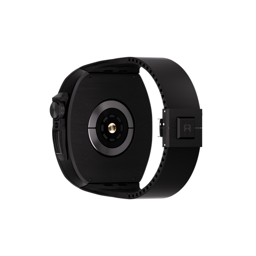 Reqior Funda de polímero con correa de goma Apple Watch 45mm (carbón negro)