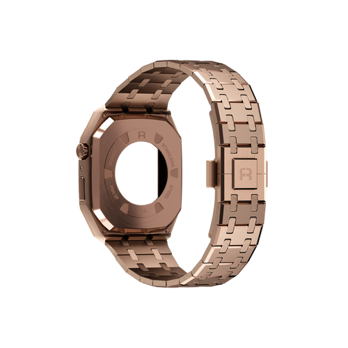Reqior Boîtier avec bracelet en acier Apple Watch 45mm (rose or)