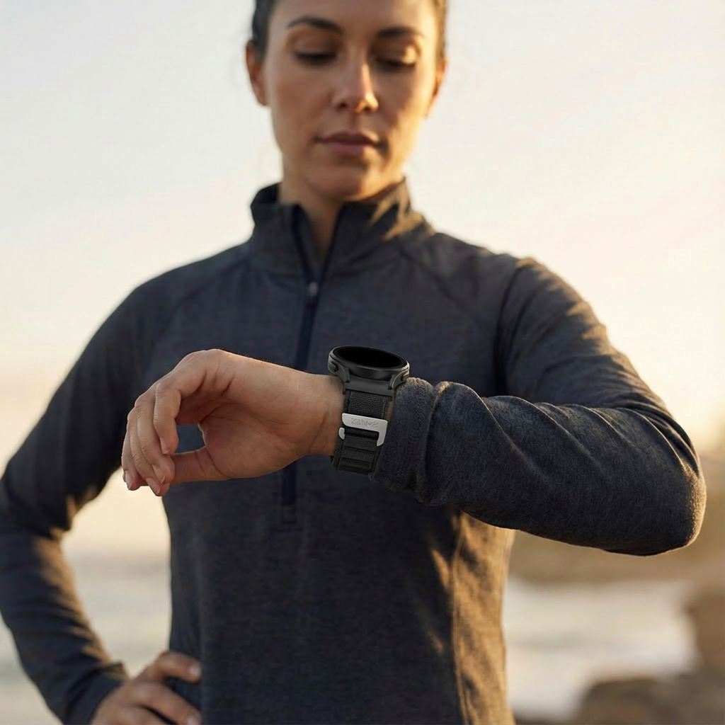 Bandz Garmin Forerunner 255 Alpine Nylon Strap (Black)