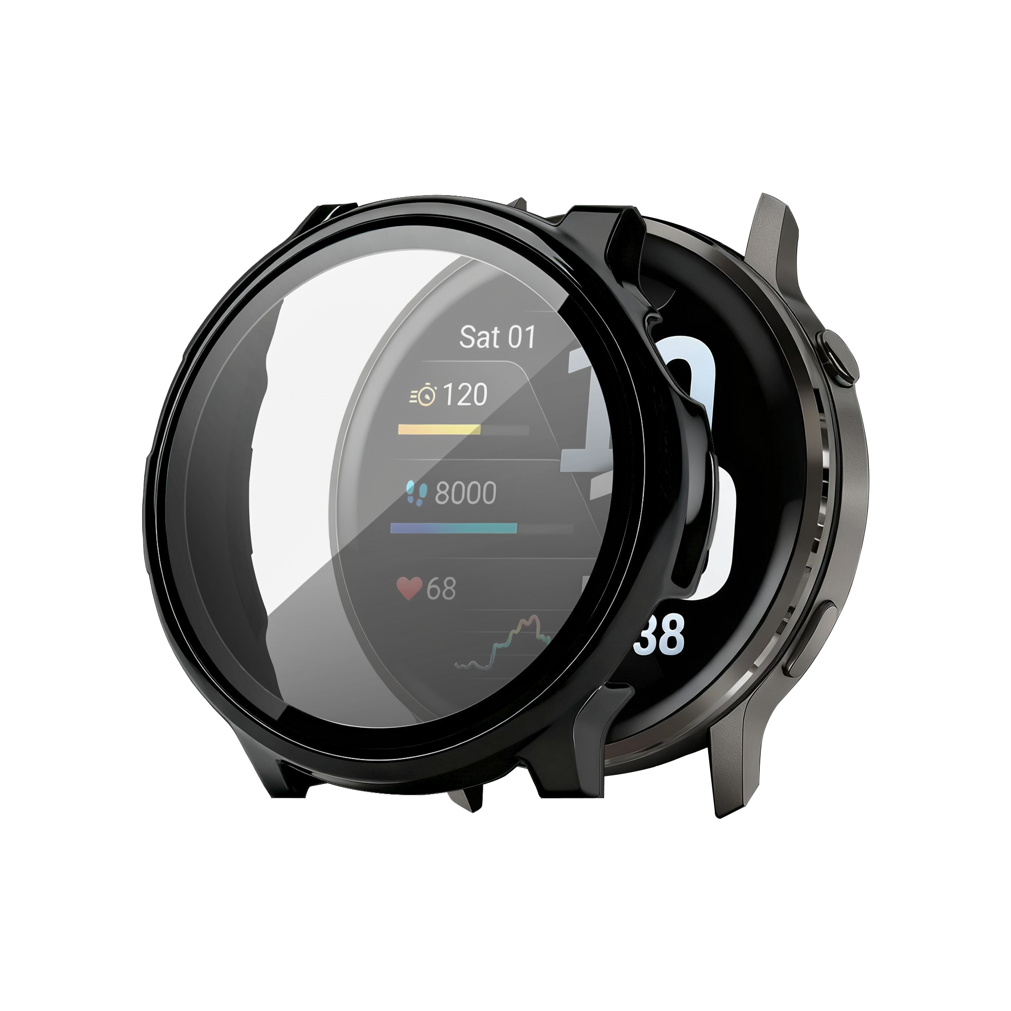 Bandz Garmin Venu 4 - 41mm PC Cover with Glass (Black)