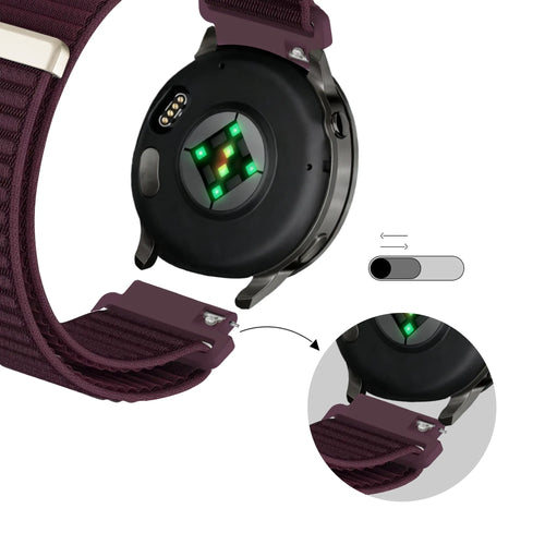 Bandz Garmin Forerunner 265s Nylon Strap 'Wave' (Dark Purple)