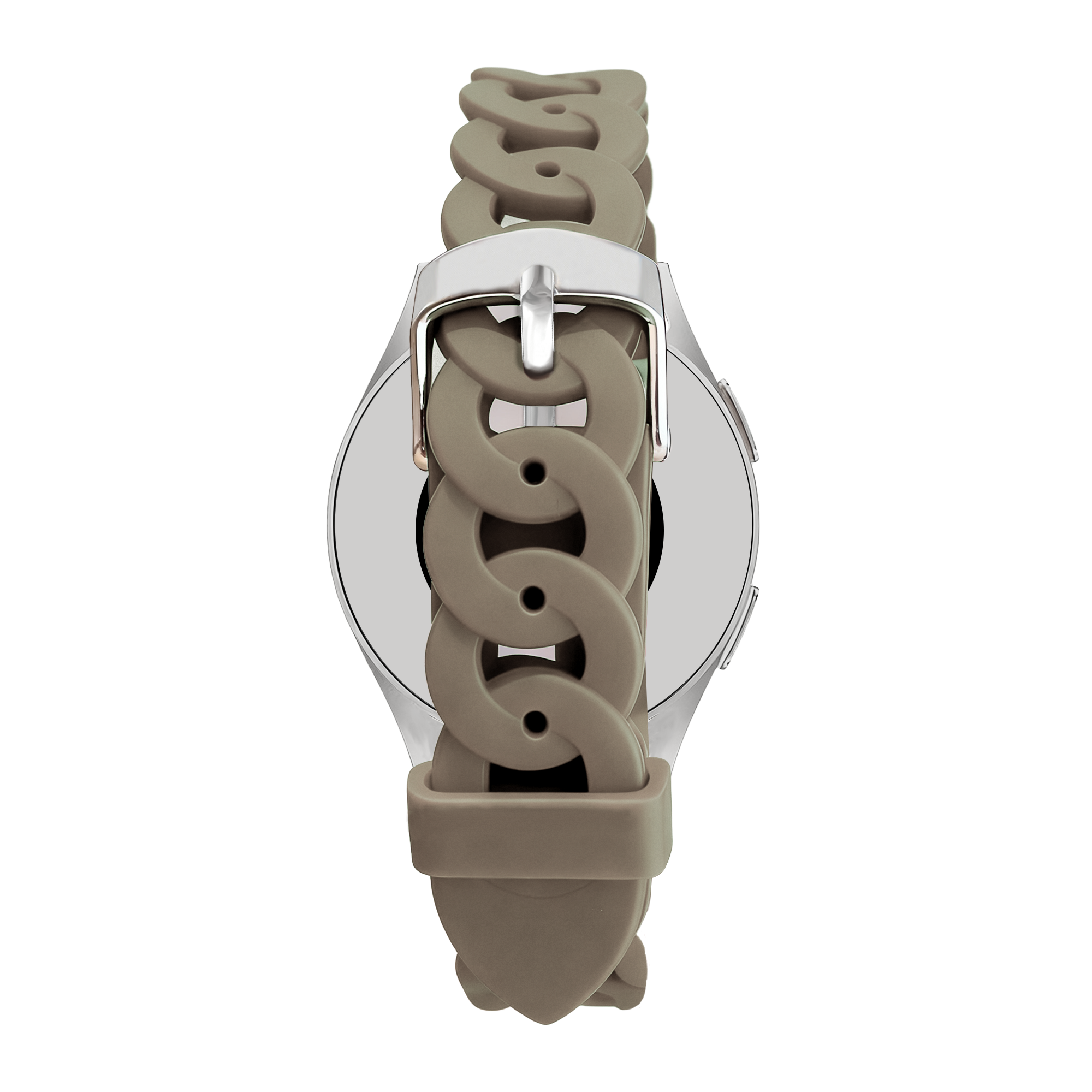 Bandz Samsung Galaxy Watch 4 Classic 46mm Silikonarmband 'Chains' (Beige-Braun)
