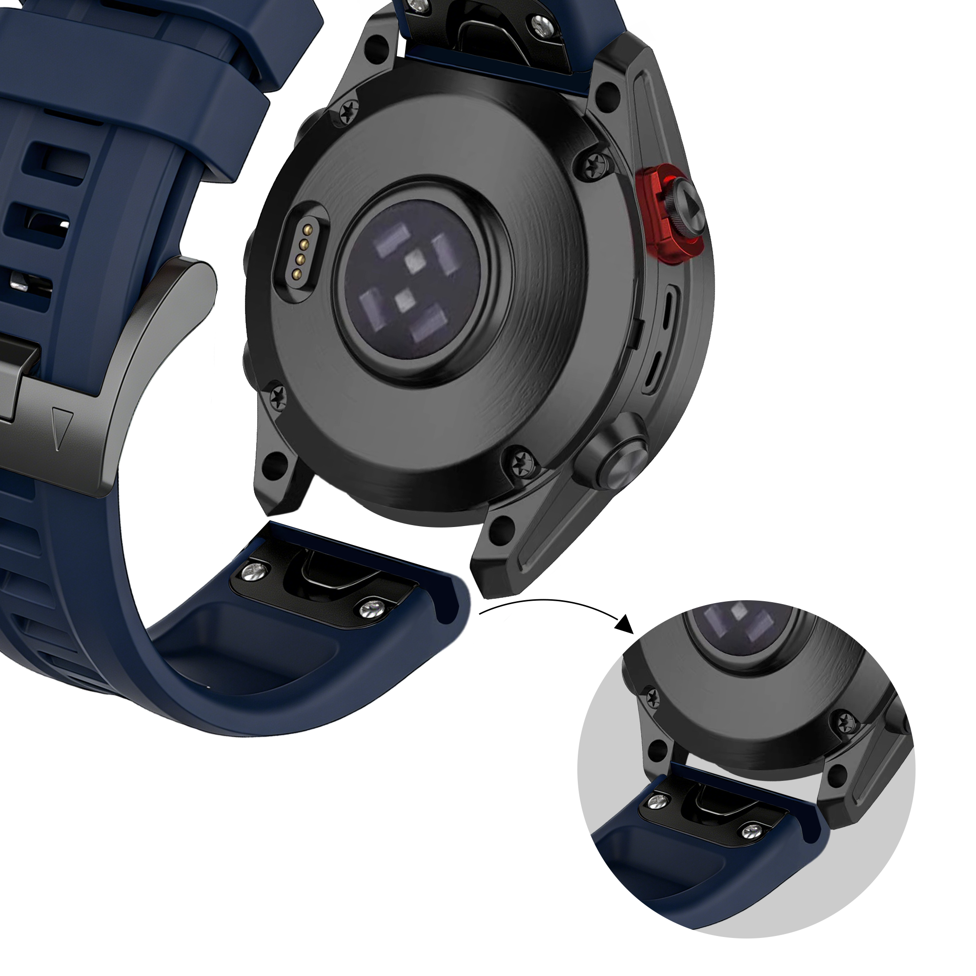 Bandz Garmin Tactix 7 Silicone Strap 'Classic' (Dark Blue)