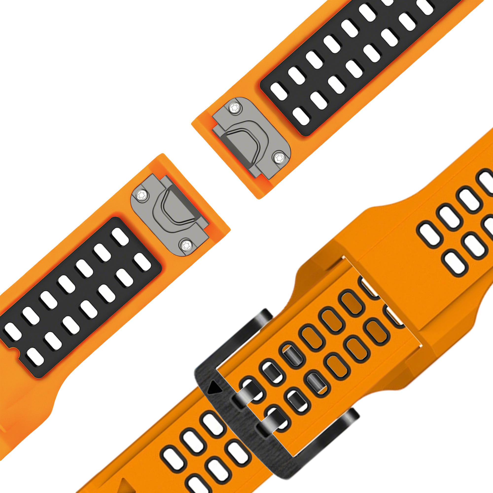 Bandz Garmin Tactix 8 - 47mm Buckled Sport Strap (Orange/Black)