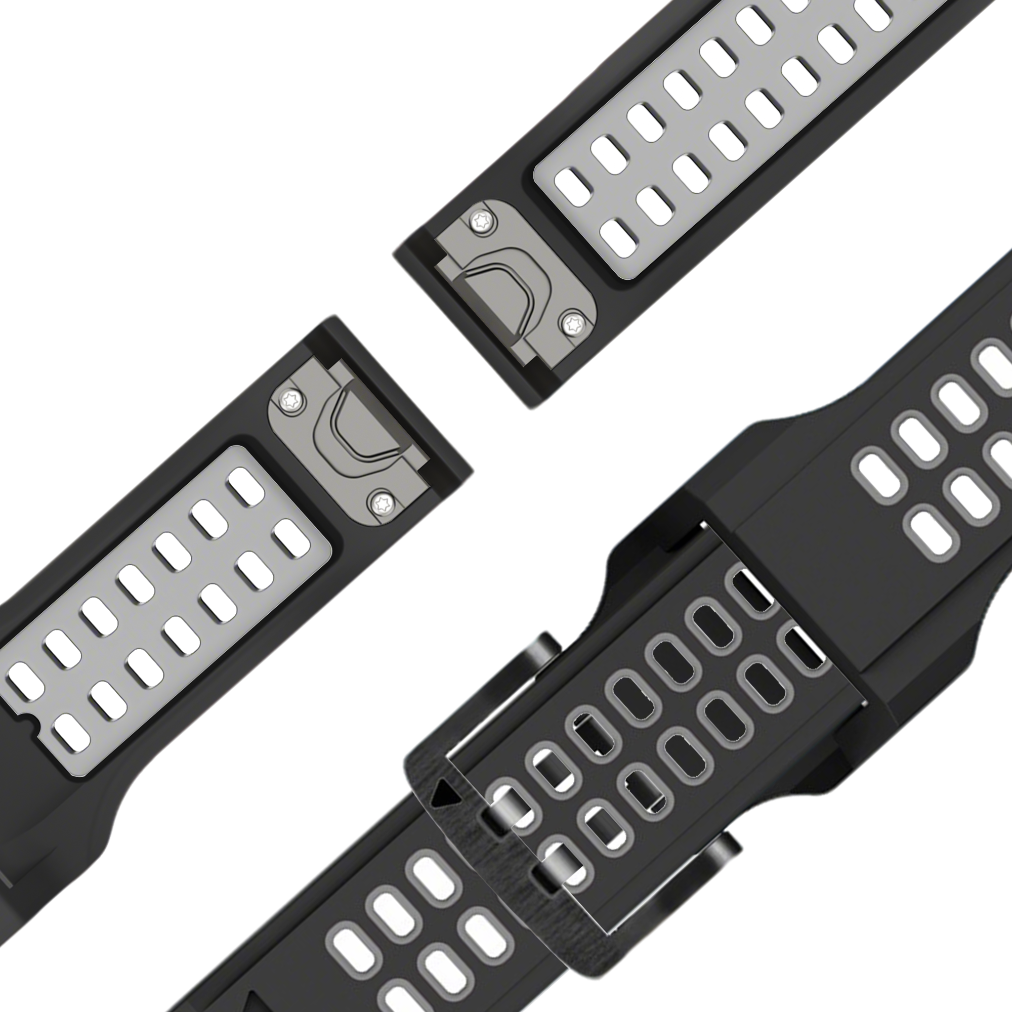 Bandz Bracelet sport avec boucle Garmin Instinct 2 (noir/gris)