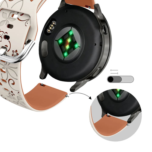 Bandz Correa silicona 'Flores' Garmin Forerunner 265s (blanco estrella/marrón)