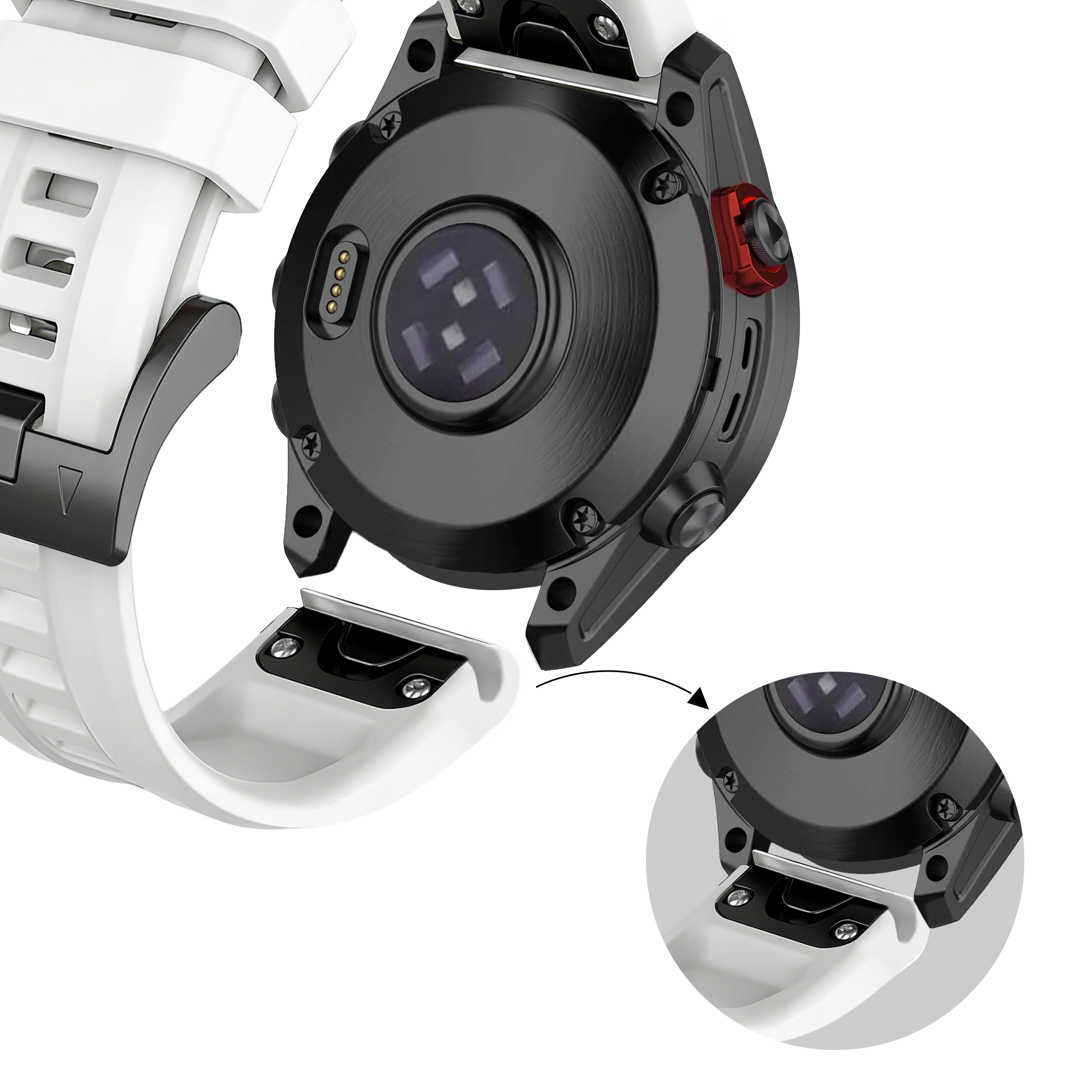 Bandz Garmin Tactix 7 Silicone Strap 'Classic' (White)